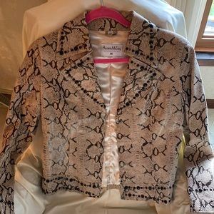 Pamela McCoy Snakeskin leather jacket. Size Small.